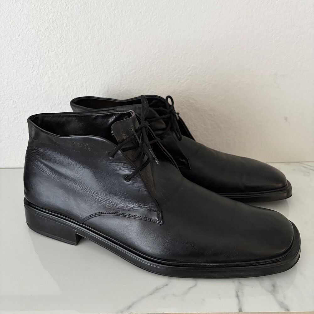 Salvatore Ferragamo Men’s Chukka Dress Shoes Size 12 Black Leather